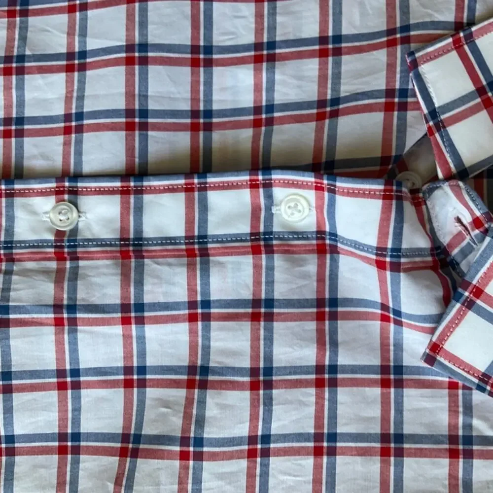 J. Crew Slim Fit Blue Check ludlow Dress Shirt career preppy business career XL